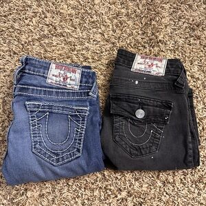 True Religion Women's Blue and Black Jeans